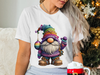 Colorful Christmas Gnome Graphic T-Shirt