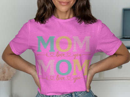 MOM Love You Graphic Statement T-shirt