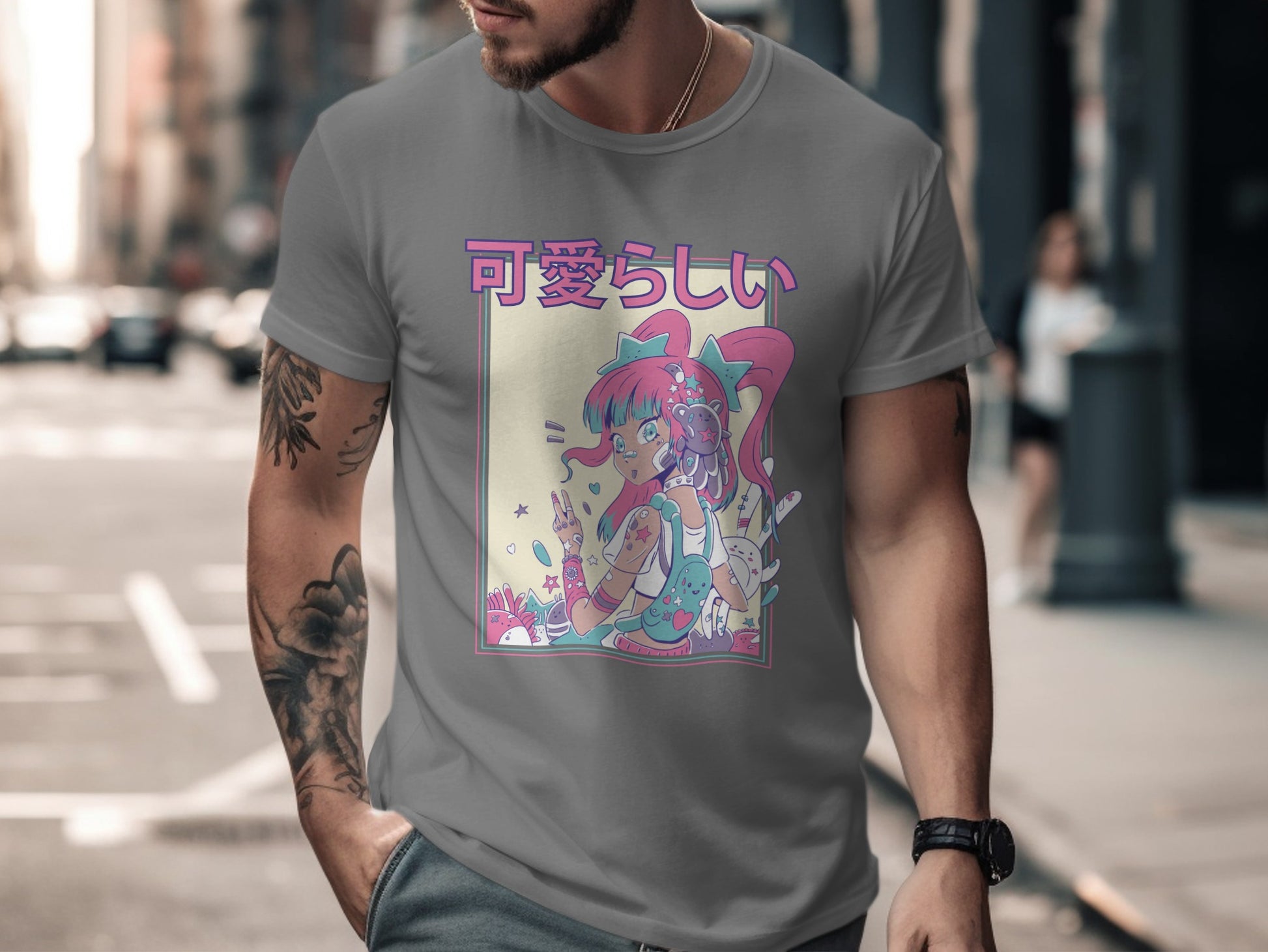 Cute Anime Cat Girl Graphic Tee for Urban Outfitters
