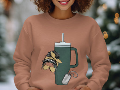 Unique Coffee Mug With Mustache and Dog Tag Sweater