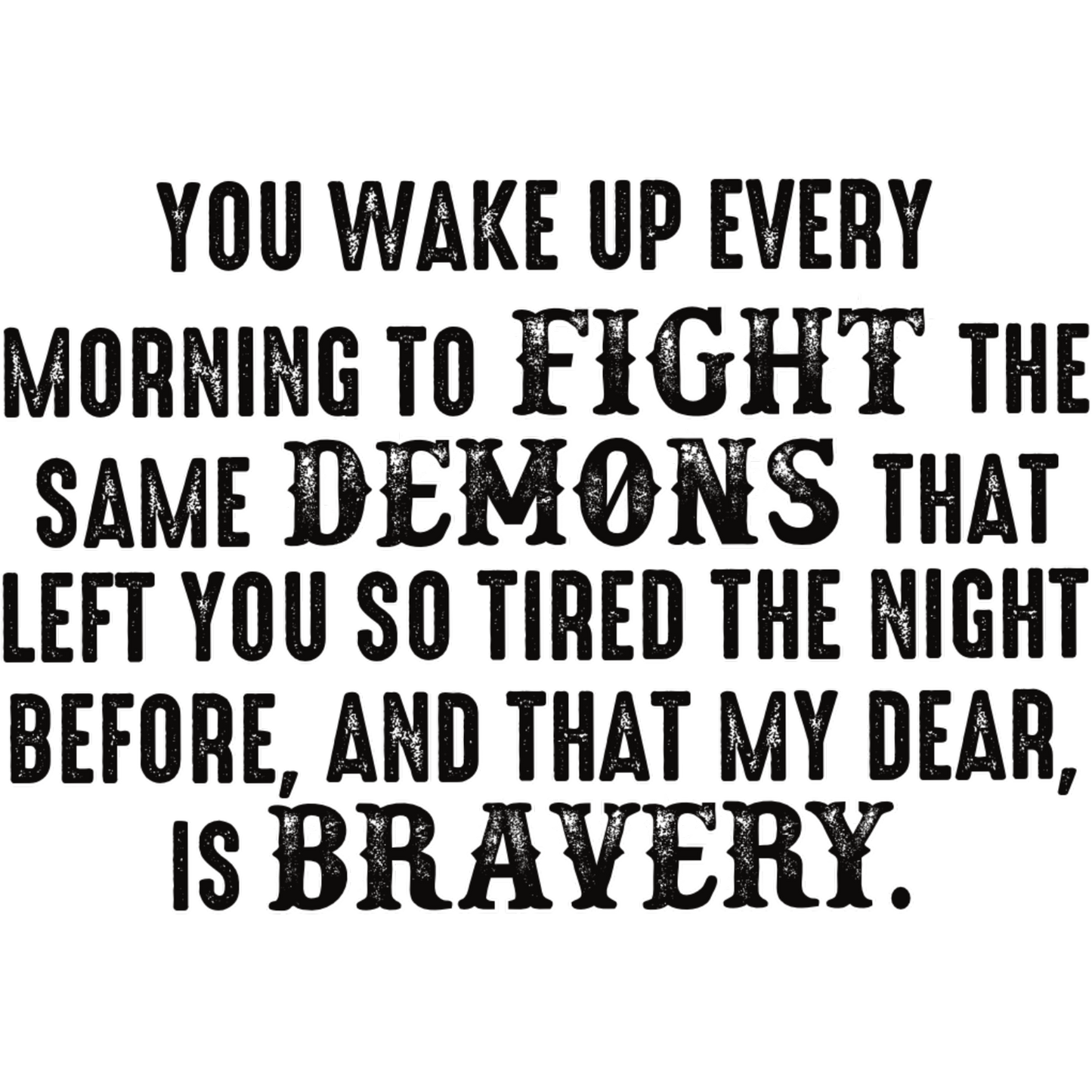 Motivational Quote Bravery Wall Art Decor Product