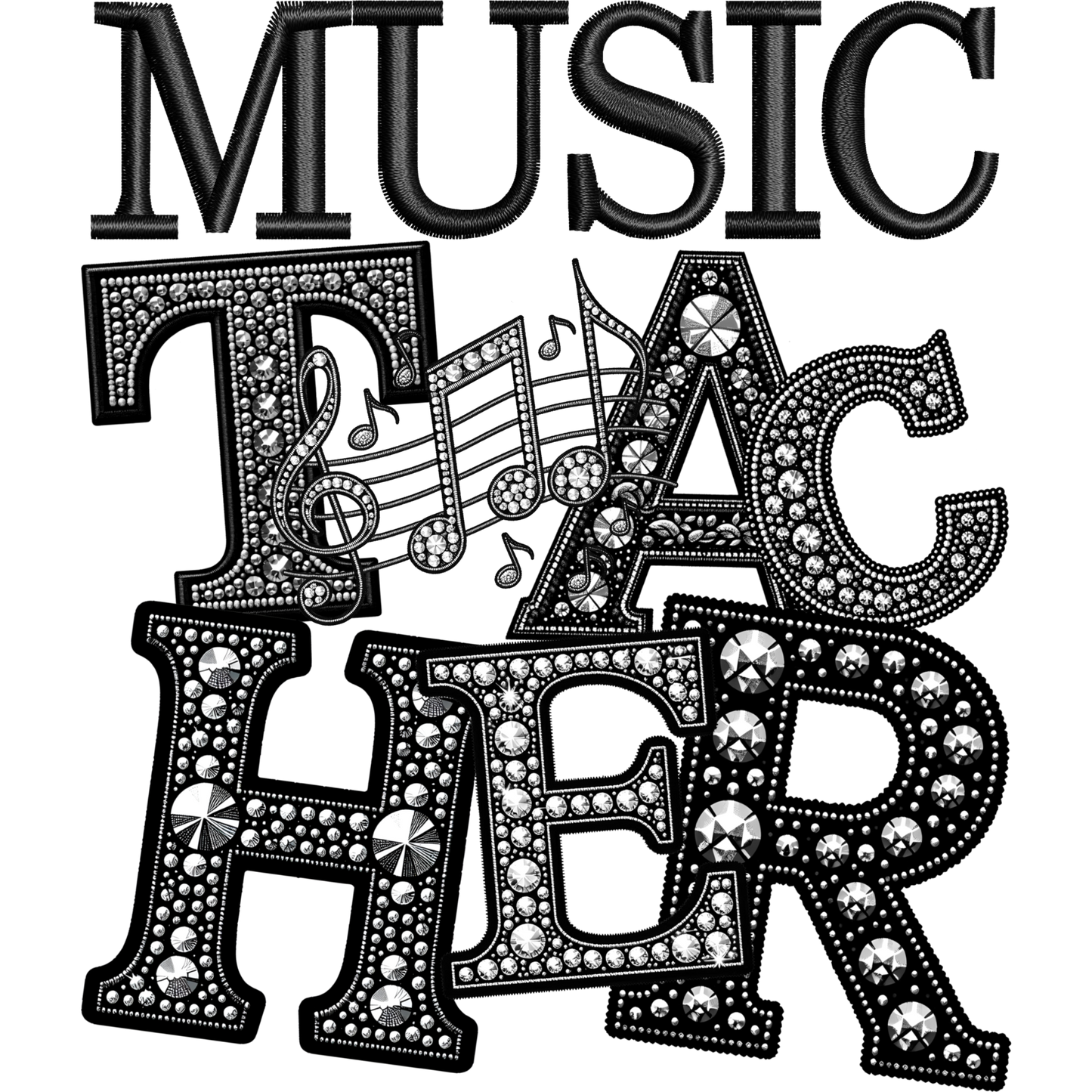 Sparkling Crystal Music Teacher Graphic Design Product