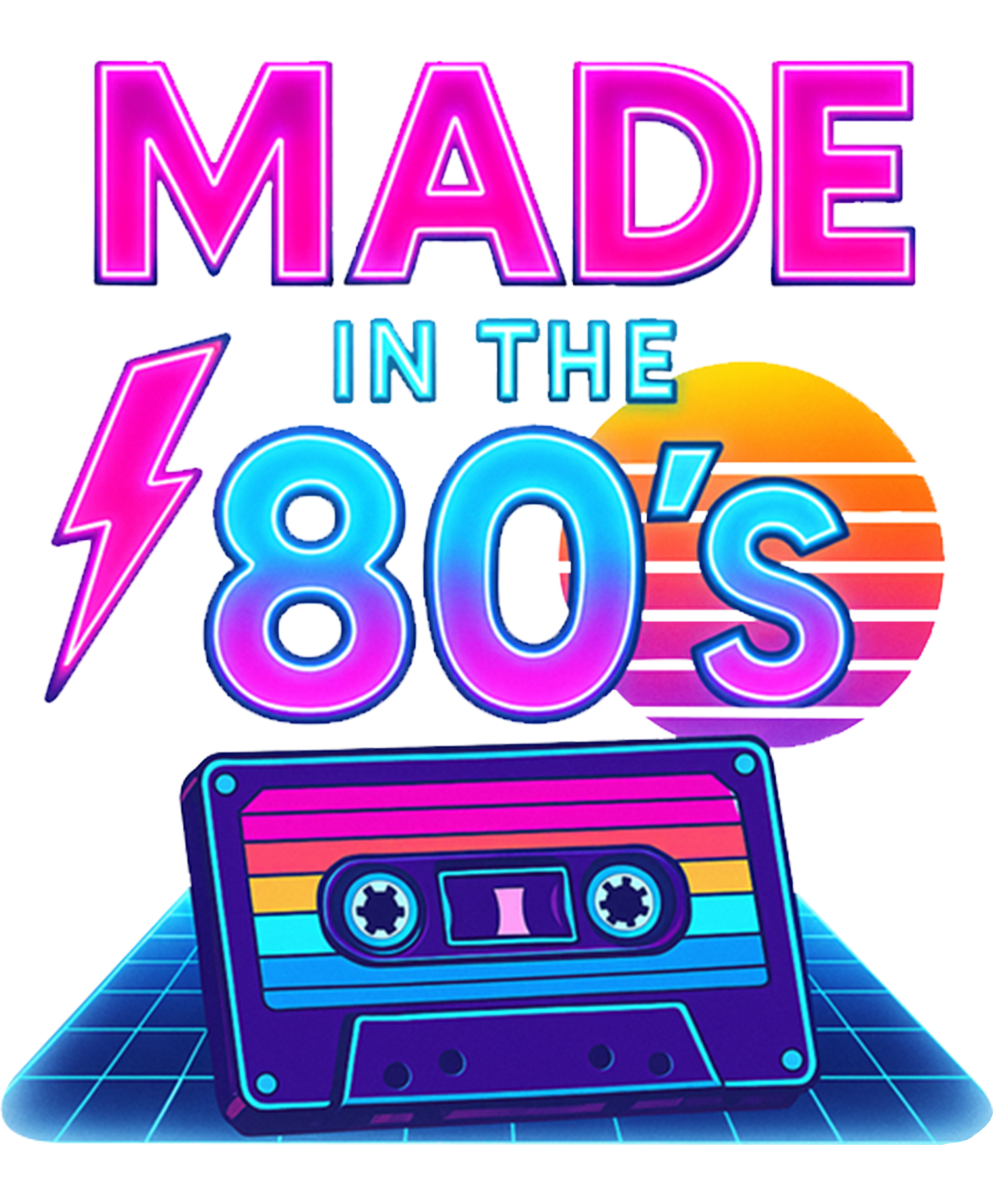 Retro Made in the 80's Vintage Cassette Tape Art