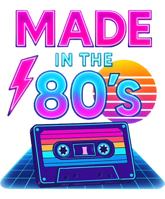Retro Made in the 80's Vintage Cassette Tape Art