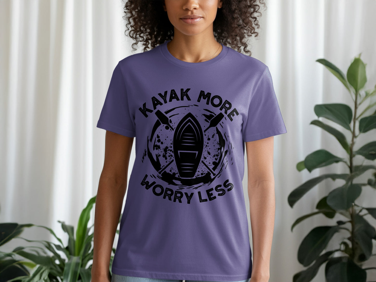 Kayak More Worry Less Graphic T-Shirt Online