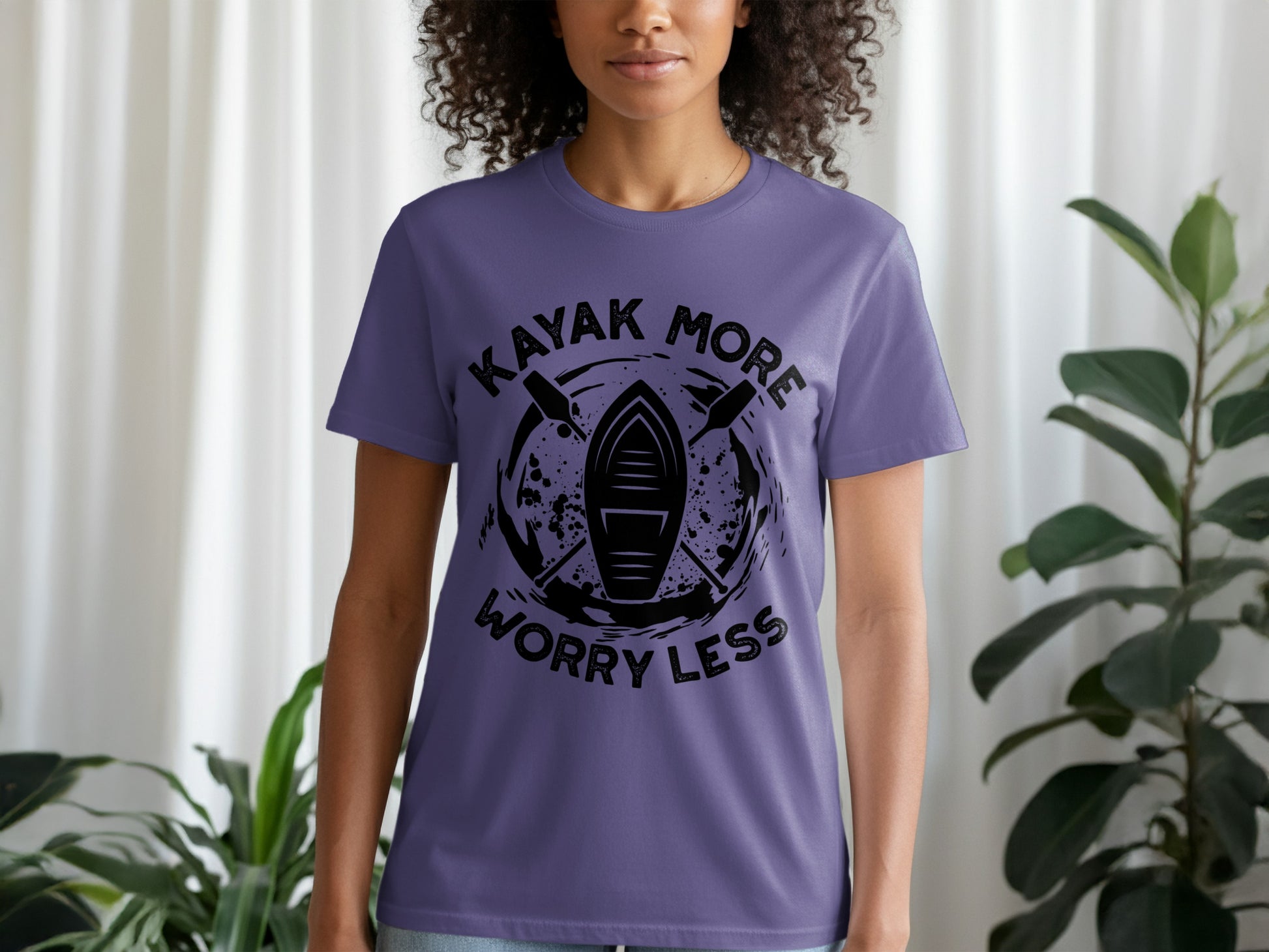 Kayak More Worry Less Graphic T-Shirt Online