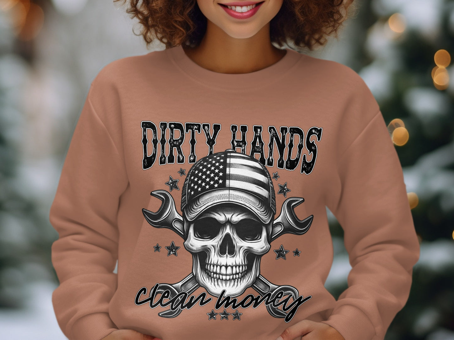 Dirty Hands Clean Money Skull Sweatshirt