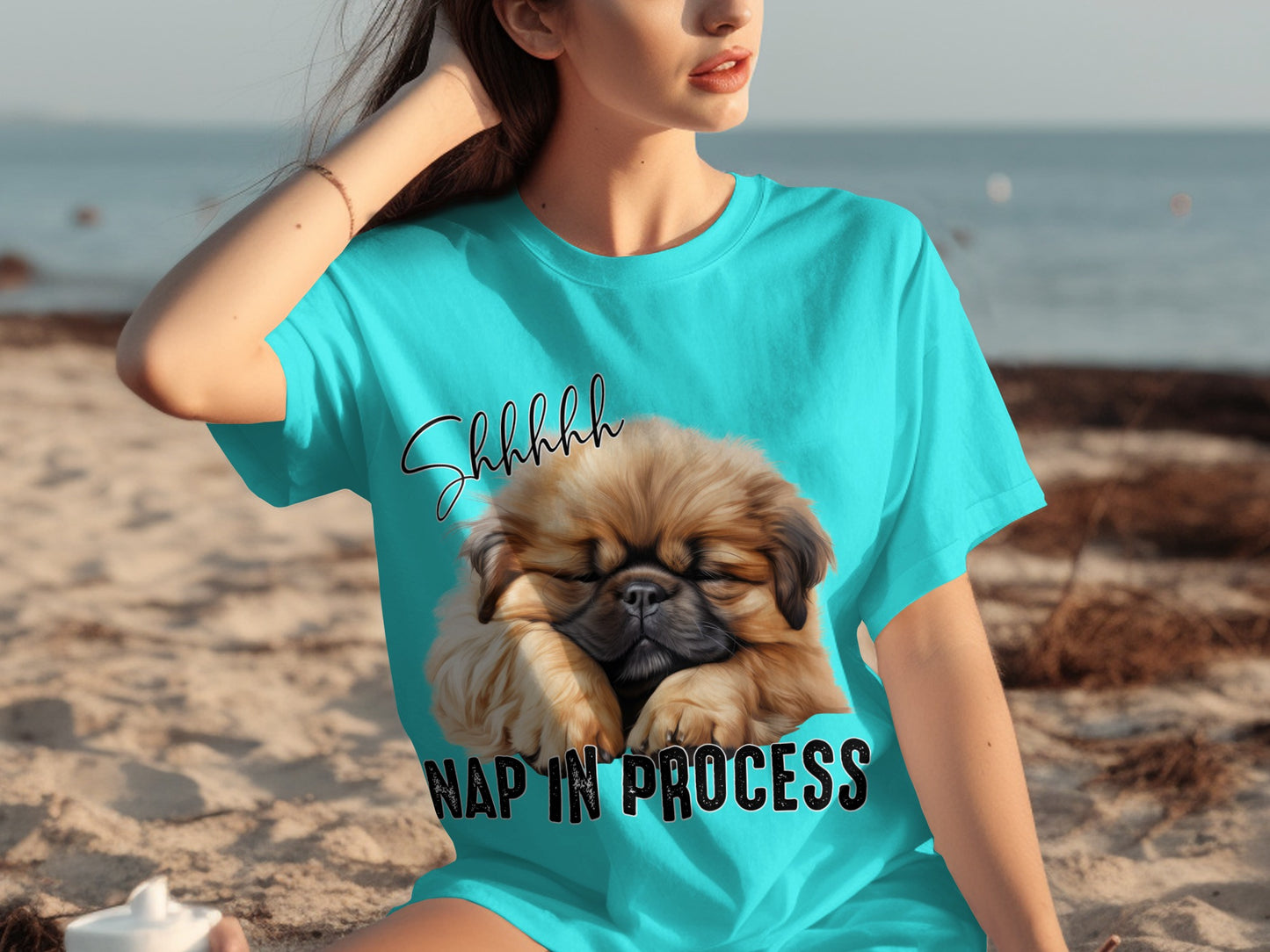 Shhhhh Nap In Process Adorable Dog Graphic T-shirt