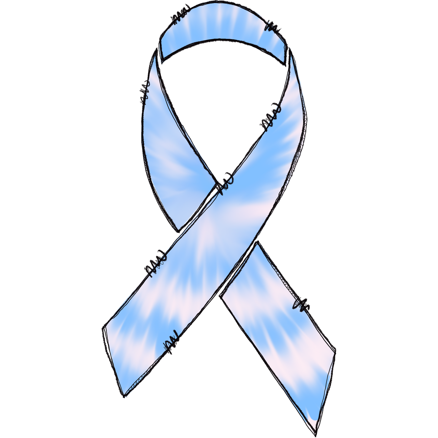 Light Blue and White Ribbon Awareness Accessory