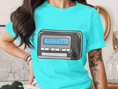 Retro Pager Digital Display Graphic T-Shirt
