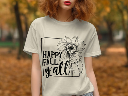 Happy Fall Y'all Sunflower Graphic Tee Product