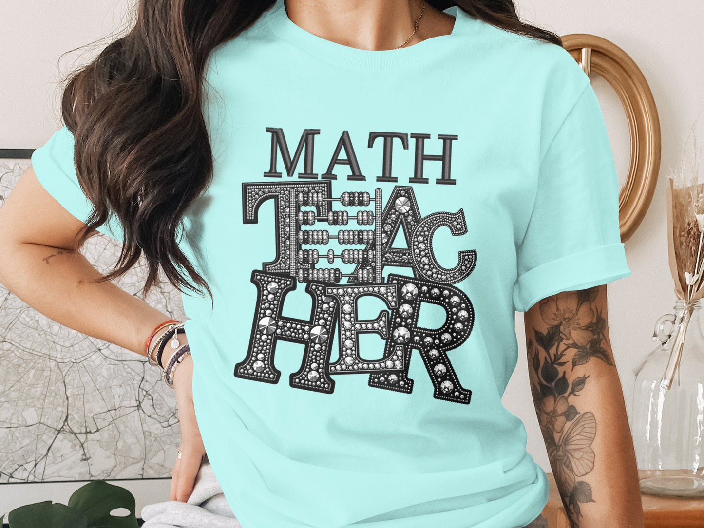 Stylish and Fun Math Teacher Graphic T-Shirt