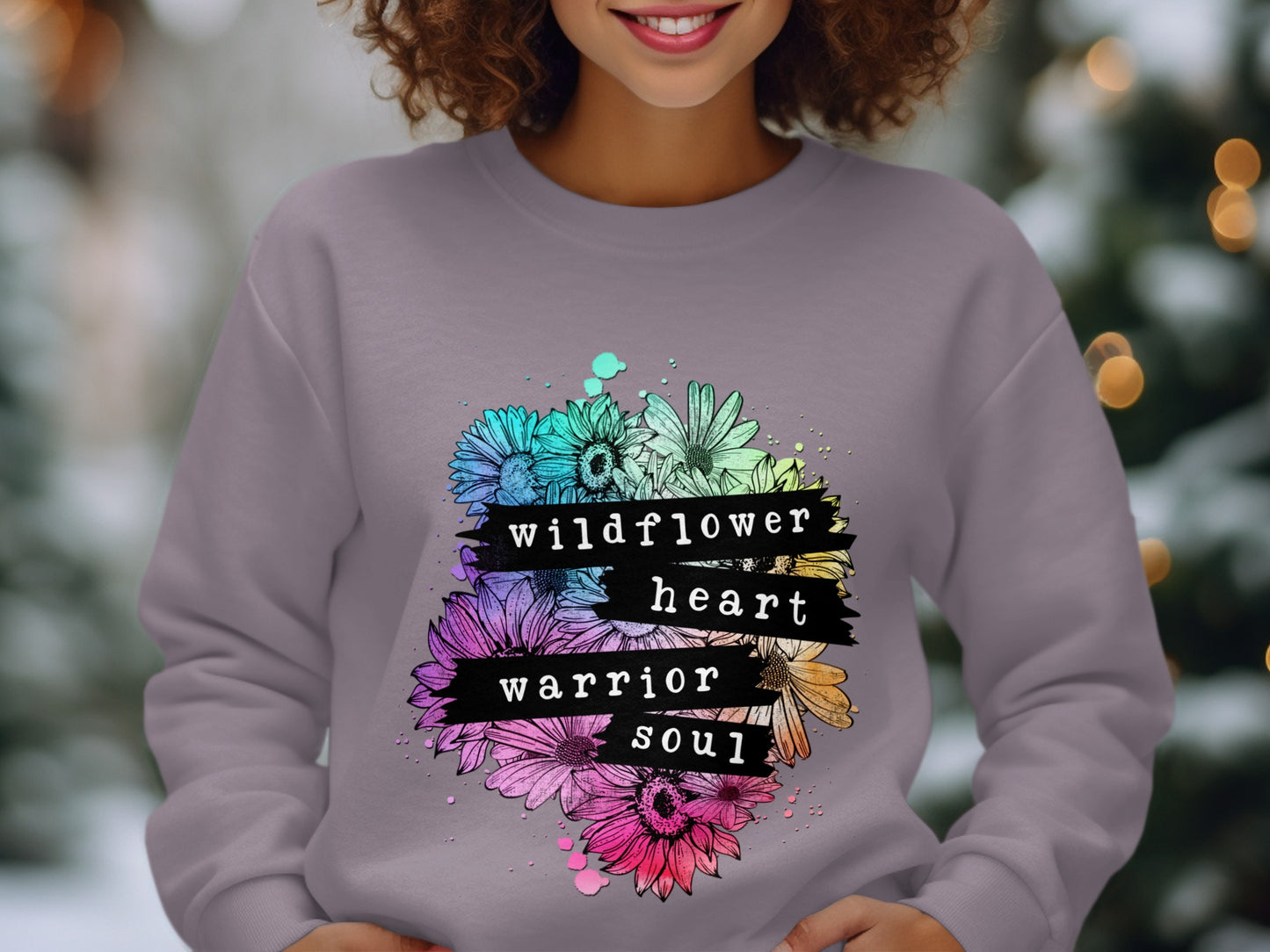 Colorful Wildflower Heart Warrior Soul Sweatshirt