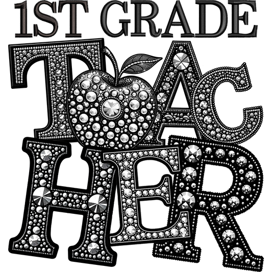 1st Grade Teacher Rhinestone Design Education Decor