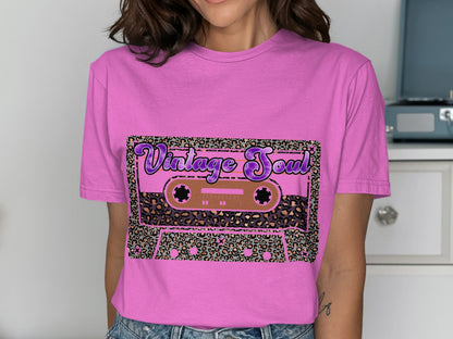 Vintage Soul Leopard Print Cassette Graphic Tee
