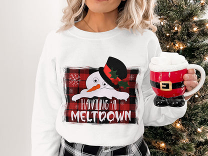 Having A Meltdown Snowman Christmas Shirt