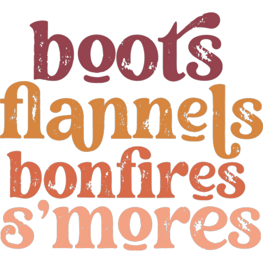 Boots Flannels Bonfires S'mores Graphic Product