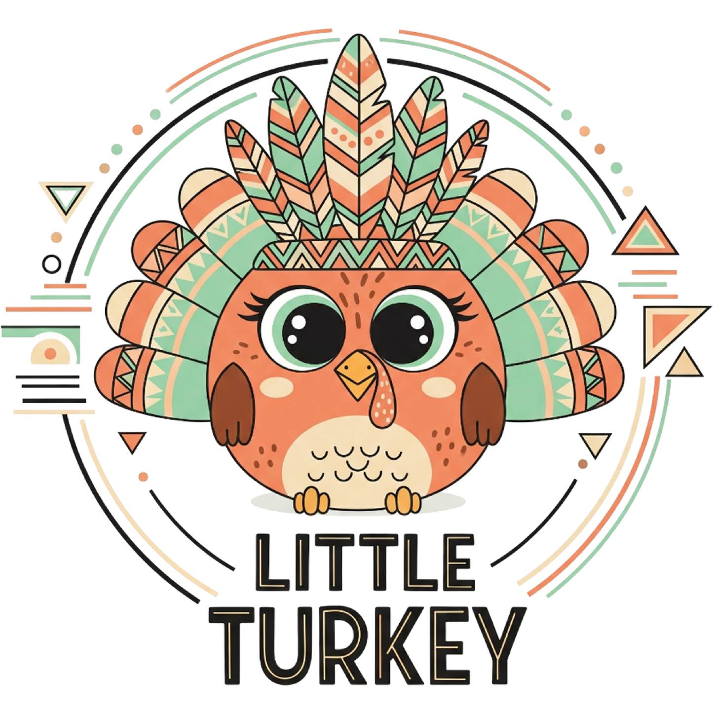 Little Turkey with Feathers Illustration Design