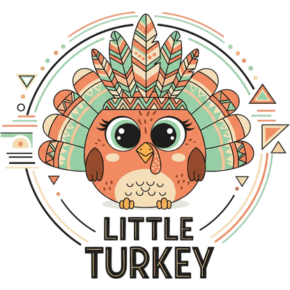 Little Turkey with Feathers Illustration Design