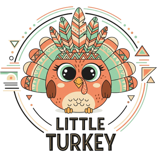 Little Turkey with Feathers Illustration Design
