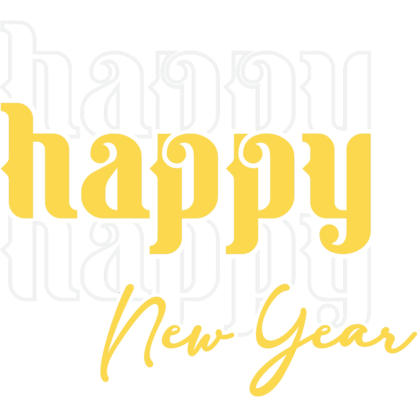 Happy New Year Yellow and White Design product