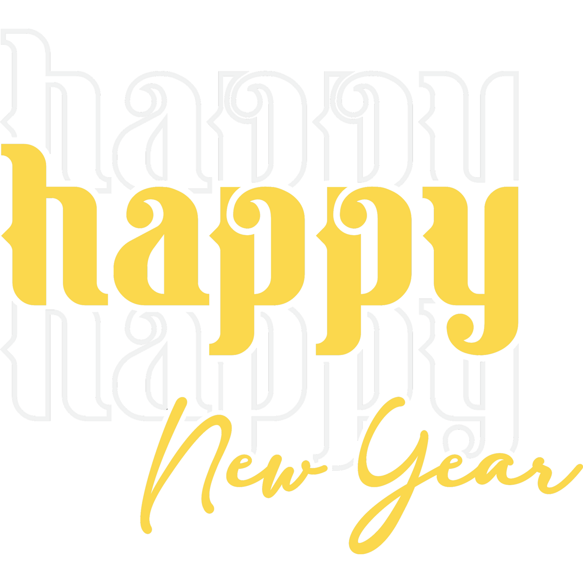 Happy New Year Yellow and White Design product