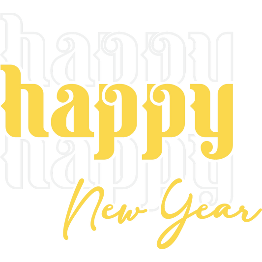 Happy New Year Yellow and White Design product
