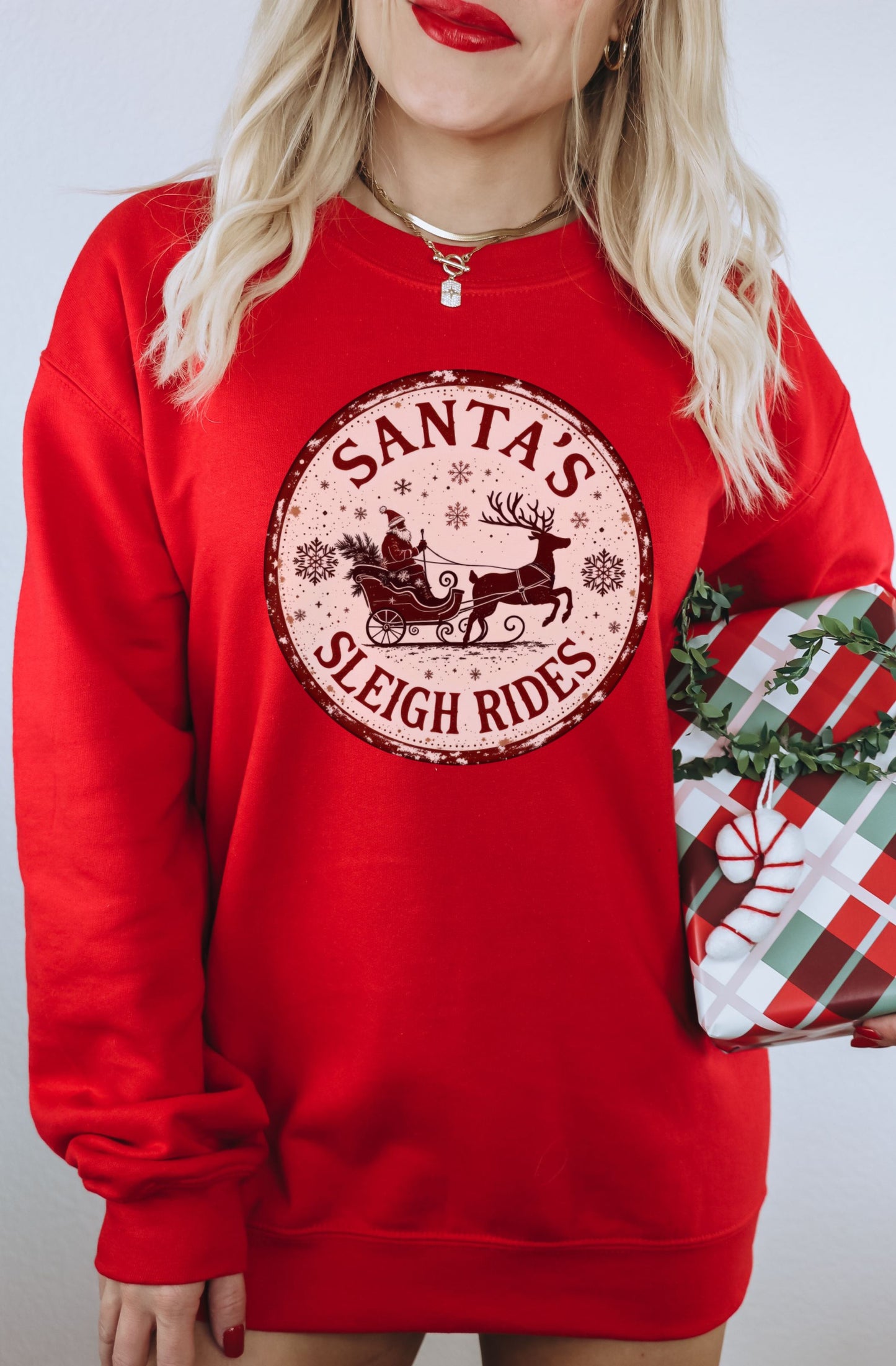 Santa's Sleigh Rides Festive Holiday Sweater