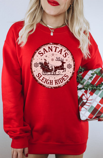 Santa's Sleigh Rides Festive Holiday Sweater
