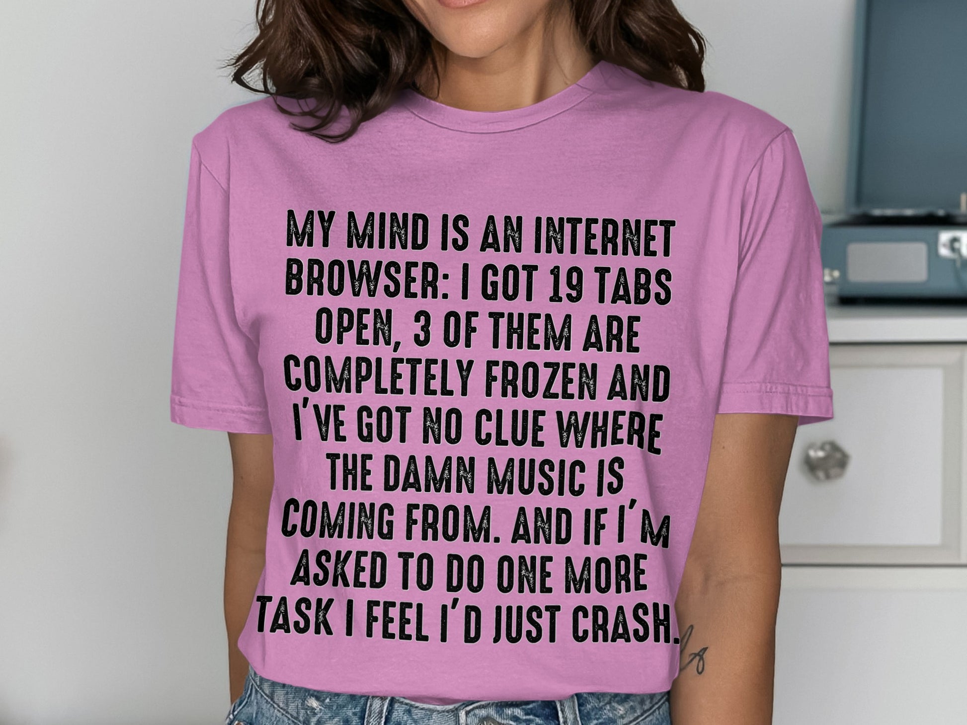 My Mind Is An Internet Browser Funny Tee Shirt