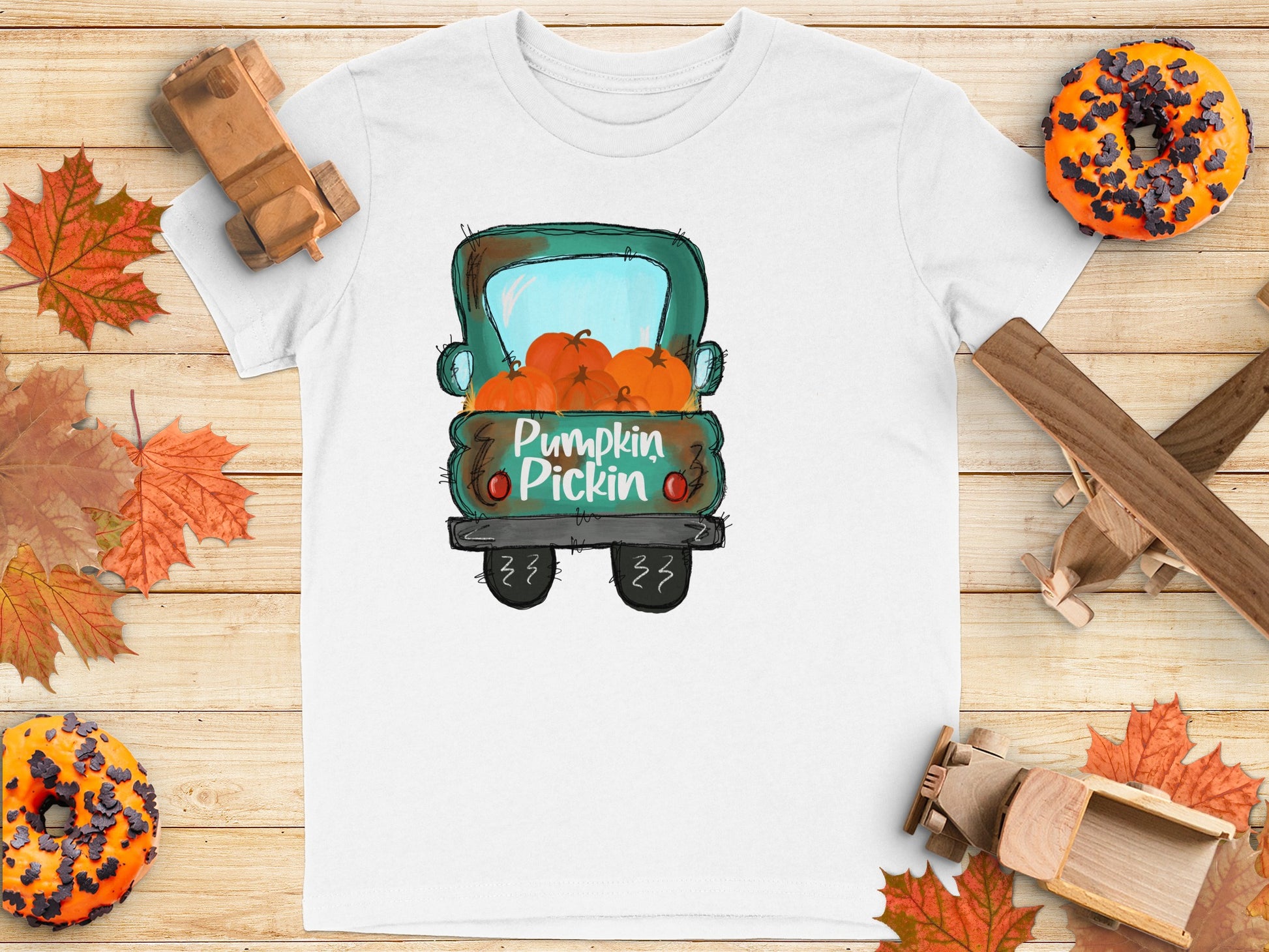 Pumpkin Pickin' Truck Graphic T-Shirt
