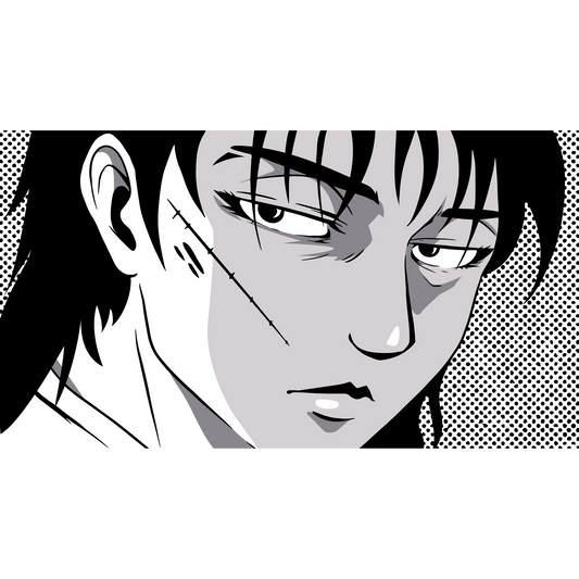 Stylish Anime Character with Scar Print Decor