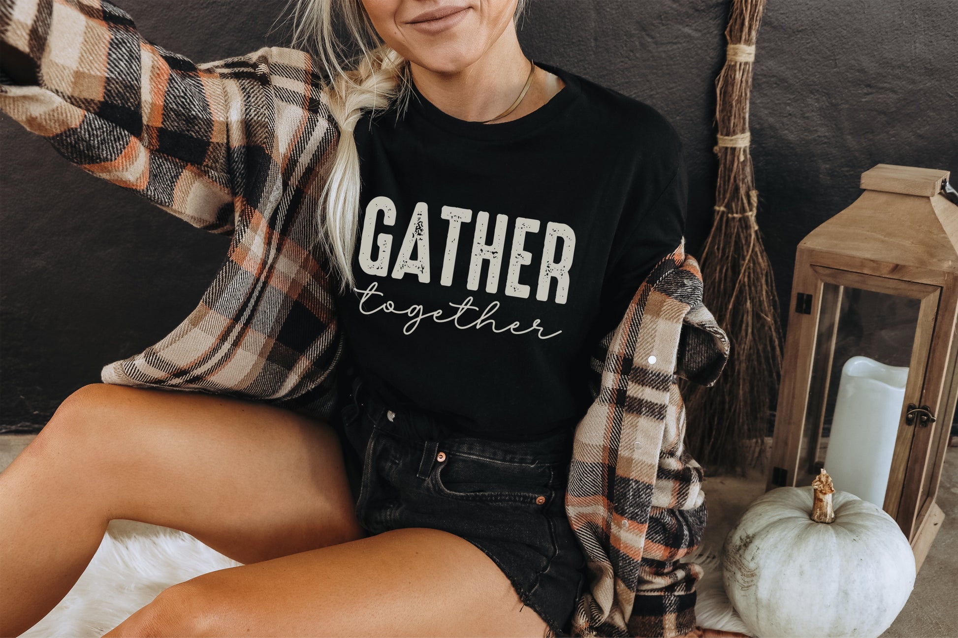 Gather Together Graphic T-Shirt Short Sleeve Tee