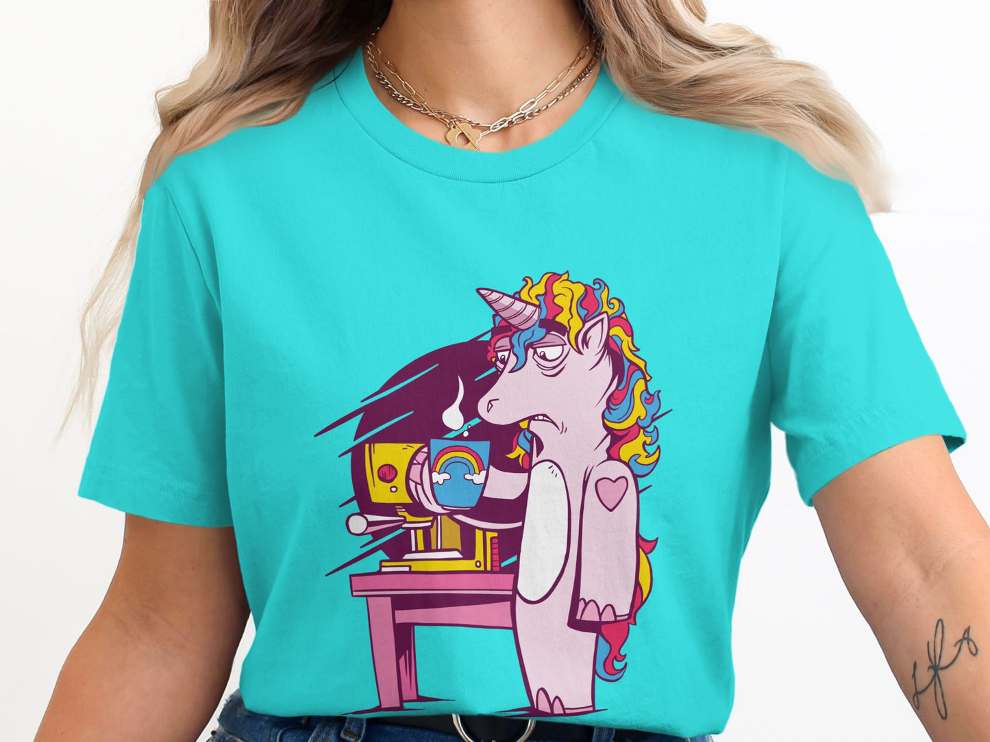 Unicorn Sewing Coffee T-Shirt