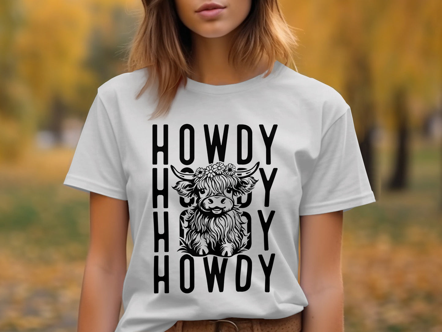 Cute Howdy Cow Graphic Print Tee Product