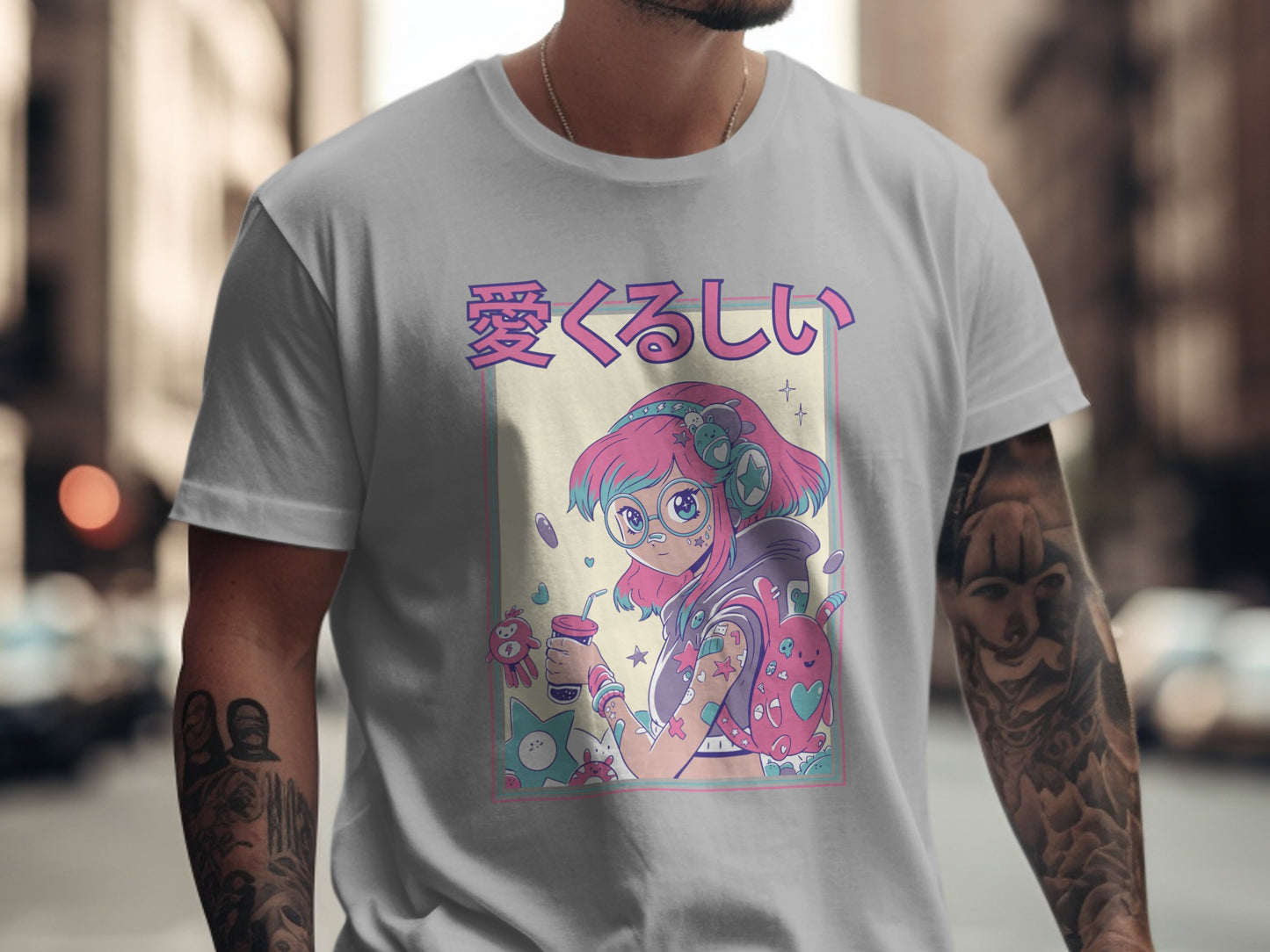 Cute Manga Girl Design Anime Graphic T-Shirt