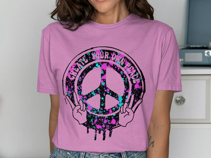 Purple Create Your Own Peace Graphic T-shirt