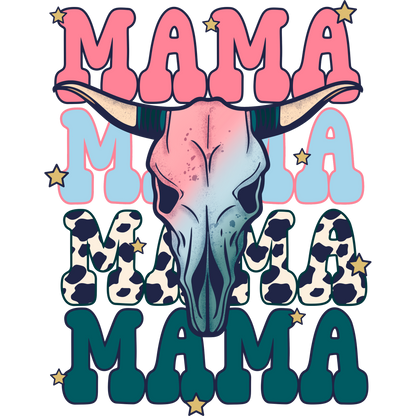 Mama Graphic Longhorn Skull Design Apparel