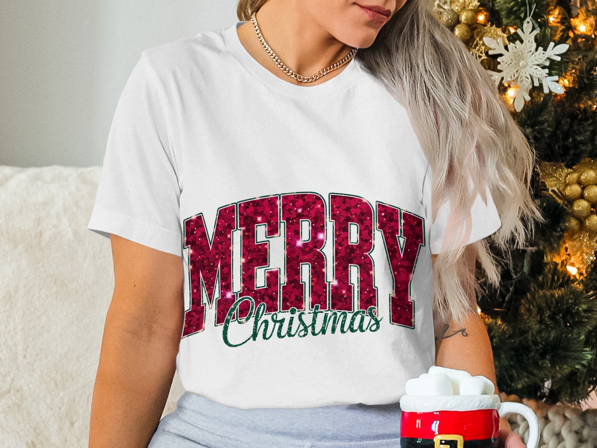 Festive Merry Christmas Graphic T-Shirt