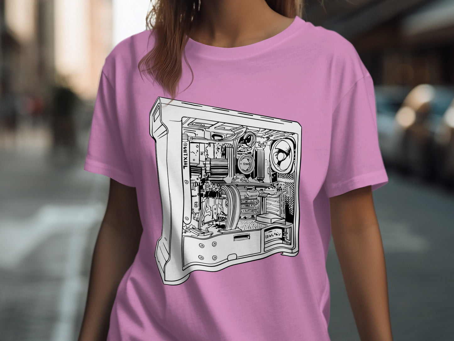 Intricate Computer Case Design Graphic Tee product