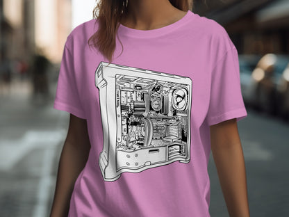 Intricate Computer Case Design Graphic Tee product