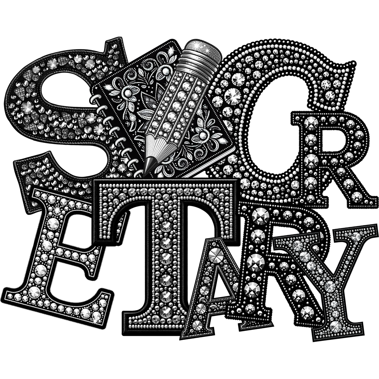 Elegant Decorated Secretary Word Art Sign Décor
