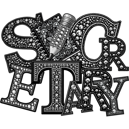 Elegant Decorated Secretary Word Art Sign Décor