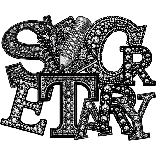Elegant Decorated Secretary Word Art Sign Décor