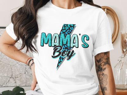 Mama's Boy Leopard Print Graphic Tee