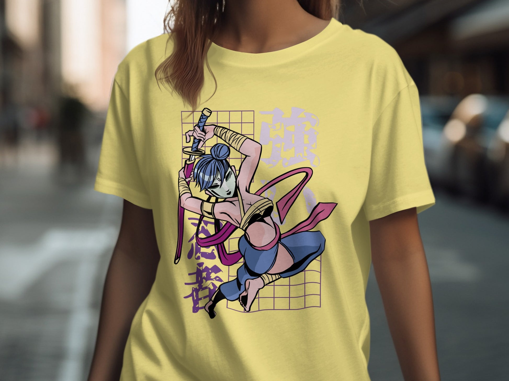 Dynamic Anime Samurai Warrior Graphic T-shirt