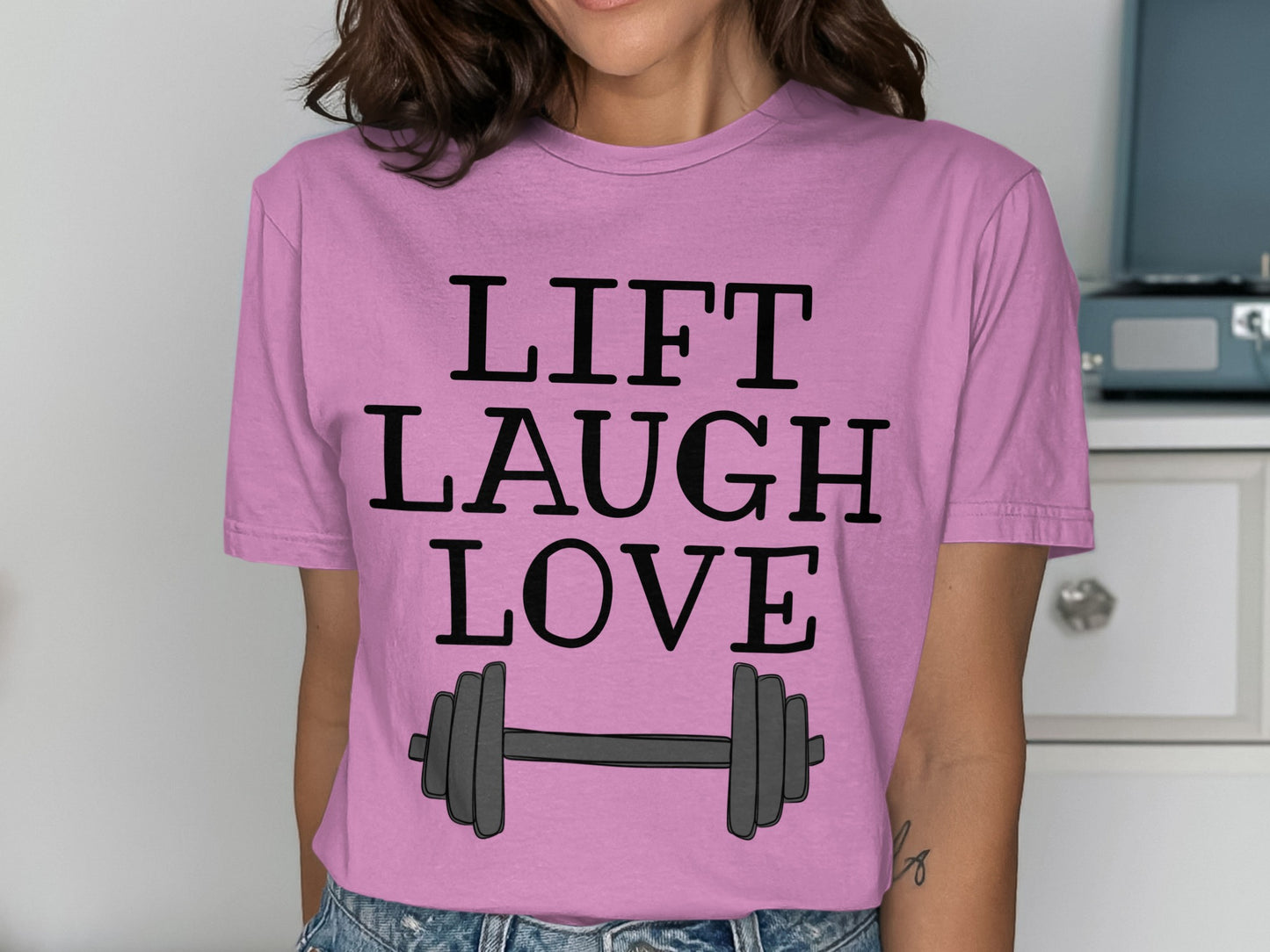 Lift Laugh Love Graphic Tee for Gym Lovers