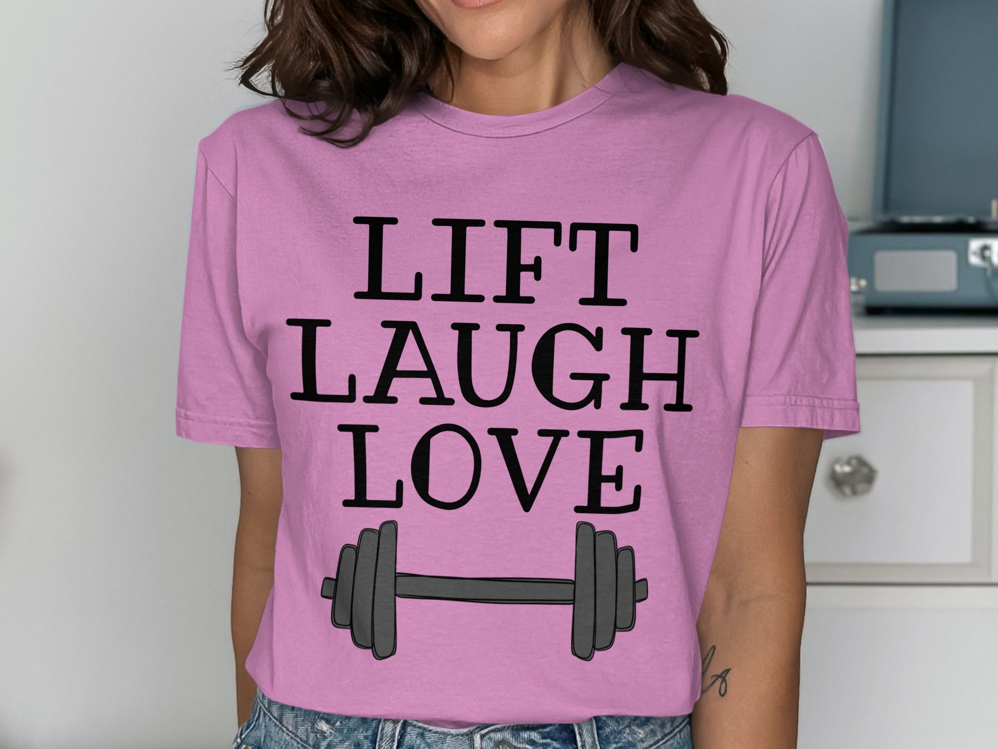 Lift Laugh Love Graphic Tee for Gym Lovers