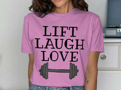 Lift Laugh Love Graphic Tee for Gym Lovers