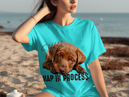 Shhh Nap In Process Cute Puppy Tee Perfect Beachwear
